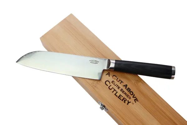 7 Inch Elite Series Santoku Knife with "Damascus" Steel Japanese Style Blade